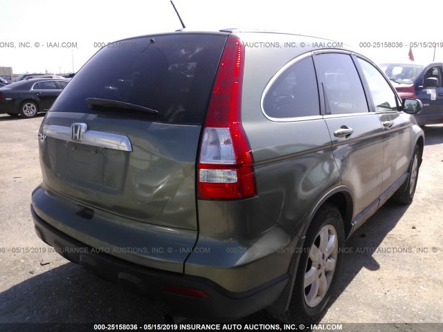 5J6RE38778L008094 - 2008 HONDA CR-V EXL GREEN photo 4