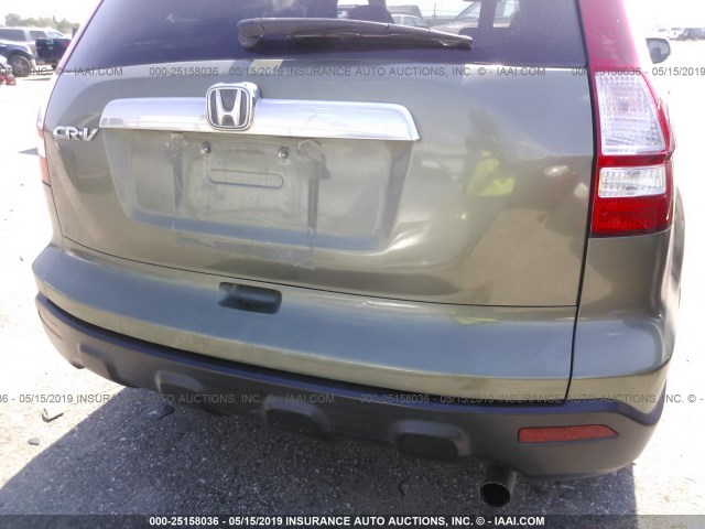 5J6RE38778L008094 - 2008 HONDA CR-V EXL GREEN photo 6