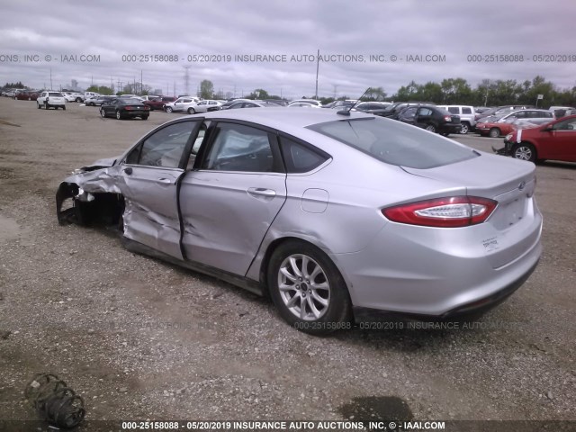 3FA6P0G77FR124564 - 2015 FORD FUSION S SILVER photo 3