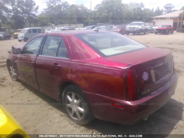 1G6DW677750135167 - 2005 CADILLAC STS RED photo 3