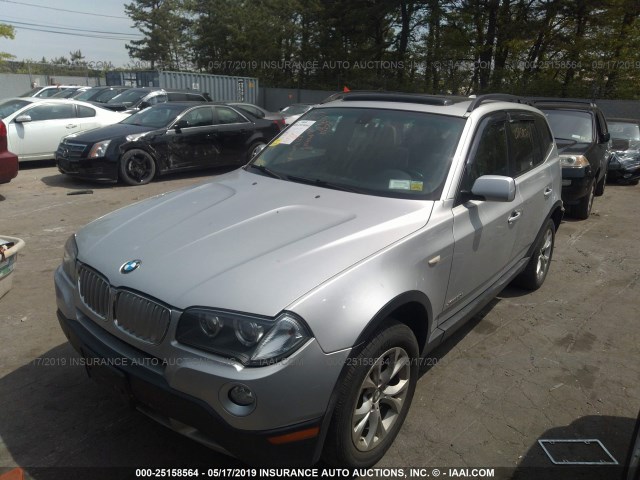 WBXPC93489WJ28069 - 2009 BMW X3 XDRIVE30I SILVER photo 2