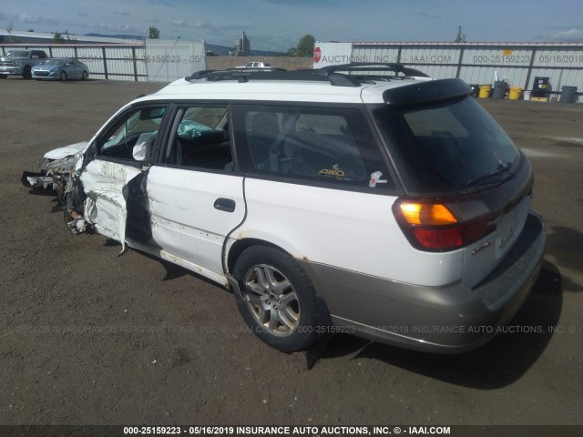 4S3BH6755Y6638534 - 2000 SUBARU LEGACY OUTBACK AWP WHITE photo 3