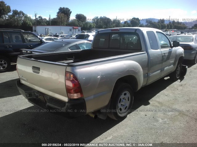 5TETX22N48Z580684 - 2008 TOYOTA TACOMA ACCESS CAB ოქროსფერი ფოტო 4