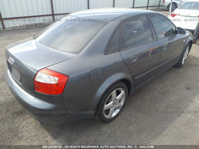 WAULC68E72A302600 - 2002 AUDI A4 1.8T QUATTRO GRAY photo 4