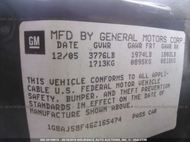 1G8AJ58F46Z165474 - 2006 SATURN ION LEVEL 2 GREEN photo 9