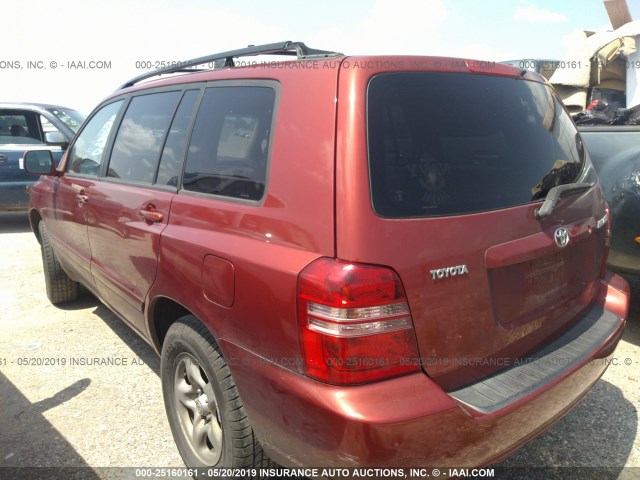 JTEGD21A320045034 - 2002 TOYOTA HIGHLANDER RED photo 3