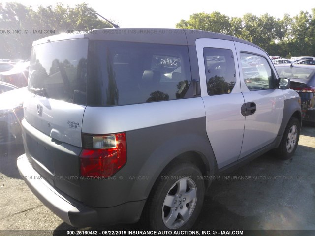 5J6YH28514L017430 - 2004 HONDA ELEMENT EX SILVER photo 4