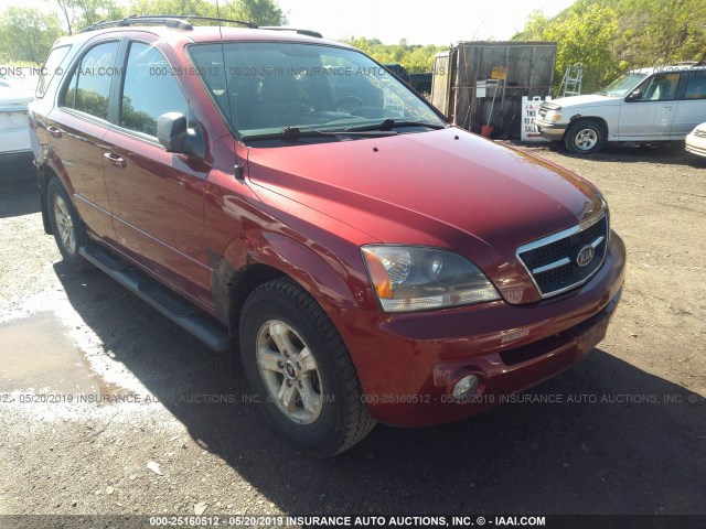 KNDJC733255382620 - 2005 KIA SORENTO EX/LX MAROON photo 1