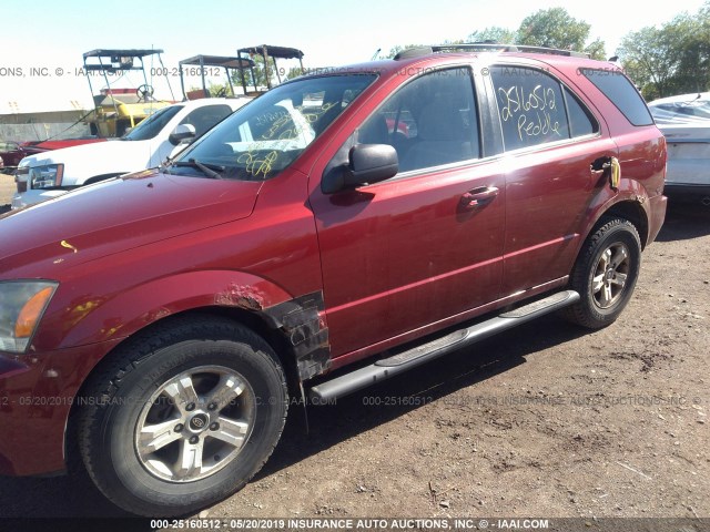 KNDJC733255382620 - 2005 KIA SORENTO EX/LX MAROON photo 6