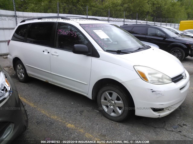 5TDZA23CX4S110076 - 2004 TOYOTA SIENNA CE/LE WHITE photo 1