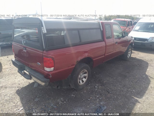 1FTYR14C0YPB17308 - 2000 FORD RANGER SUPER CAB RED photo 4