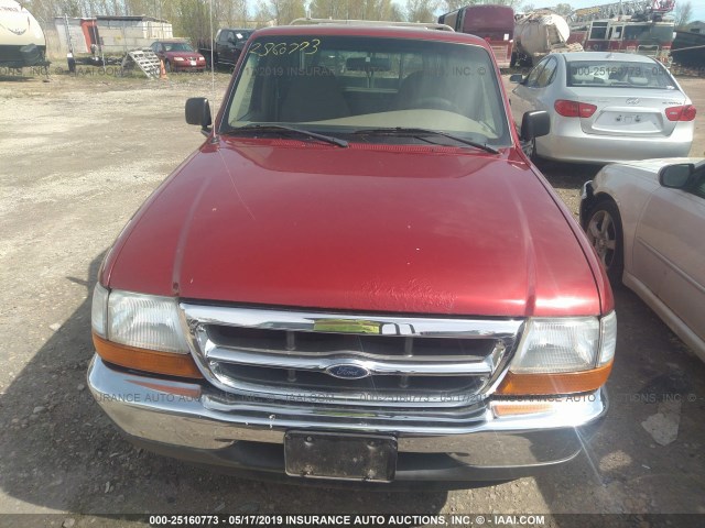 1FTYR14C0YPB17308 - 2000 FORD RANGER SUPER CAB RED photo 6