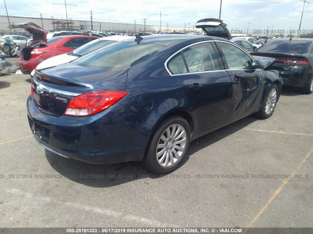 W04GR5EC1B1142613 - 2011 BUICK REGAL CXL BLUE photo 4