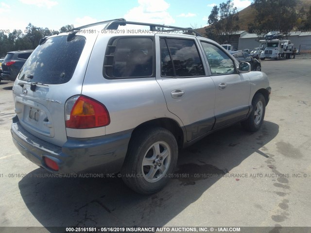 KM8SB12B74U634939 - 2004 HYUNDAI SANTA FE GL SILVER photo 4