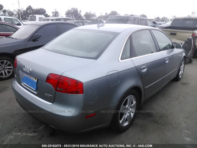 WAUAF78E86A196328 - 2006 AUDI A4 2/TURBO GRAY photo 4