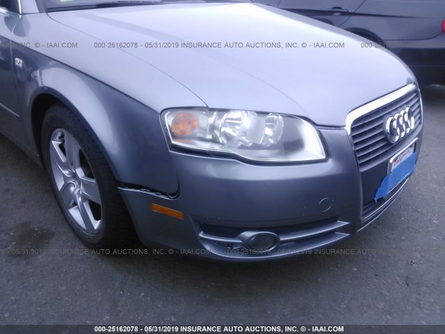 WAUAF78E86A196328 - 2006 AUDI A4 2/TURBO GRAY photo 6