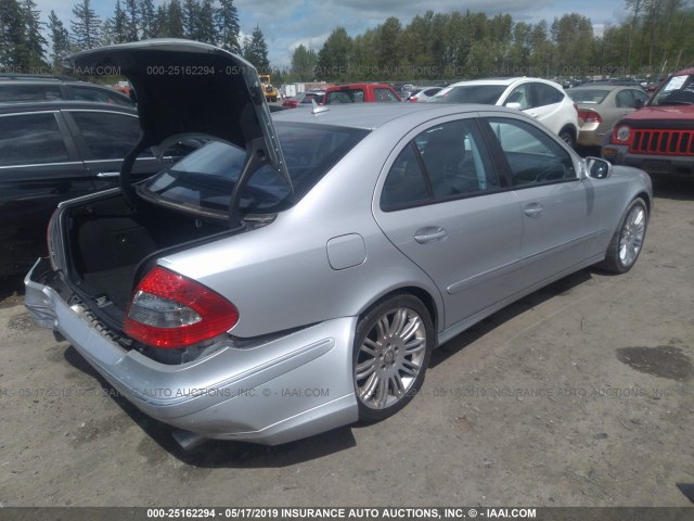 WDBUF72X08B218280 - 2008 MERCEDES-BENZ E 550 SILVER photo 4