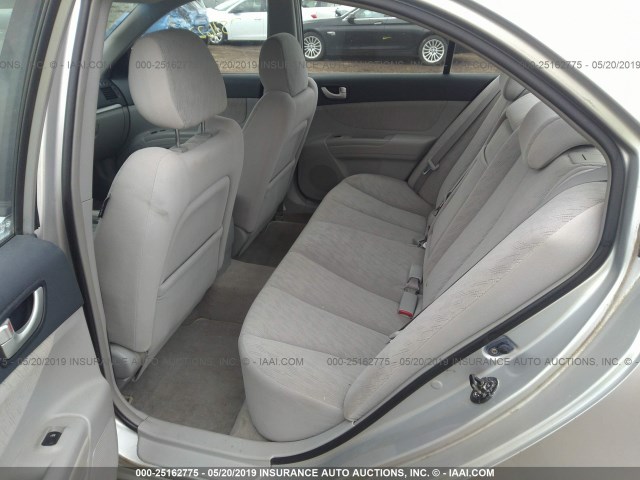 KMHET46C16A105943 - 2006 HYUNDAI SONATA GL SILVER photo 8