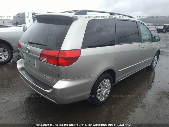 5TDZA23C14S087688 - 2004 TOYOTA SIENNA CE/LE SILVER photo 4