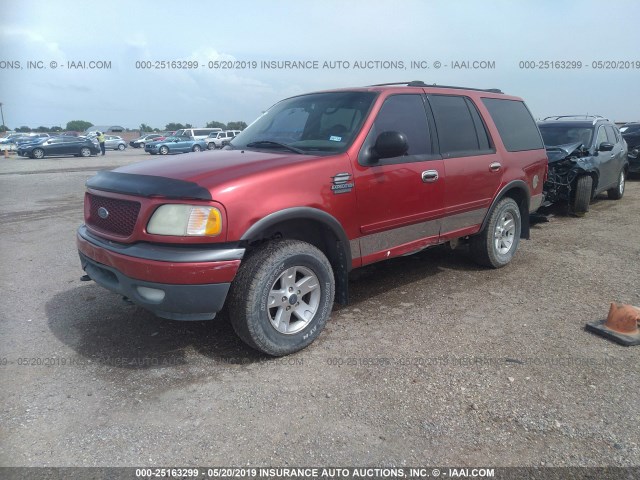 1FMPU16L71LA87062 - 2001 FORD EXPEDITION XLT RED photo 2