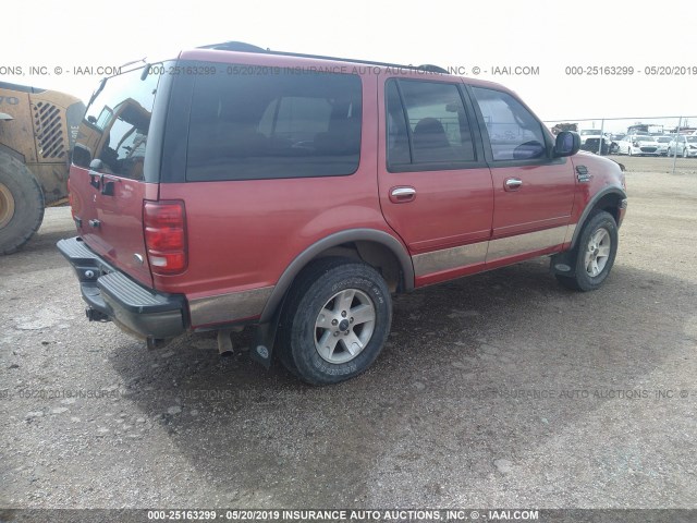1FMPU16L71LA87062 - 2001 FORD EXPEDITION XLT RED photo 4
