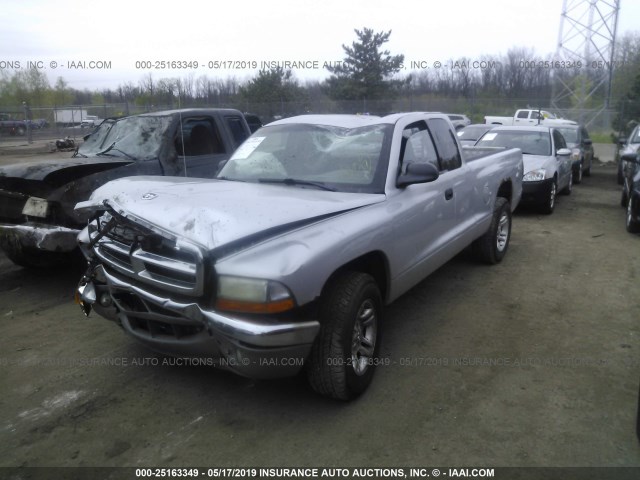 1B7GL22X01S341920 - 2001 DODGE DAKOTA SILVER photo 2