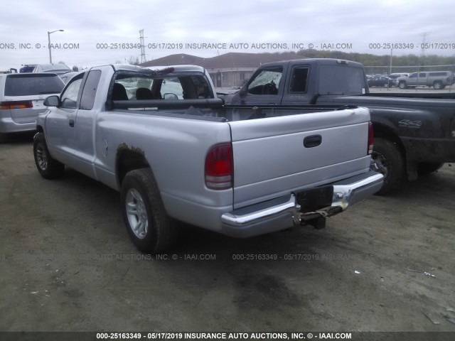 1B7GL22X01S341920 - 2001 DODGE DAKOTA SILVER photo 3