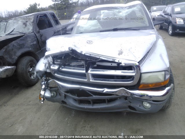 1B7GL22X01S341920 - 2001 DODGE DAKOTA SILVER photo 6