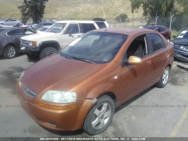 KL1TD56616B603179 - 2006 CHEVROLET AVEO LS ORANGE photo 2