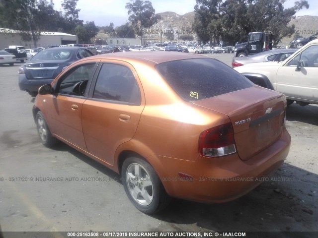 KL1TD56616B603179 - 2006 CHEVROLET AVEO LS ORANGE photo 3