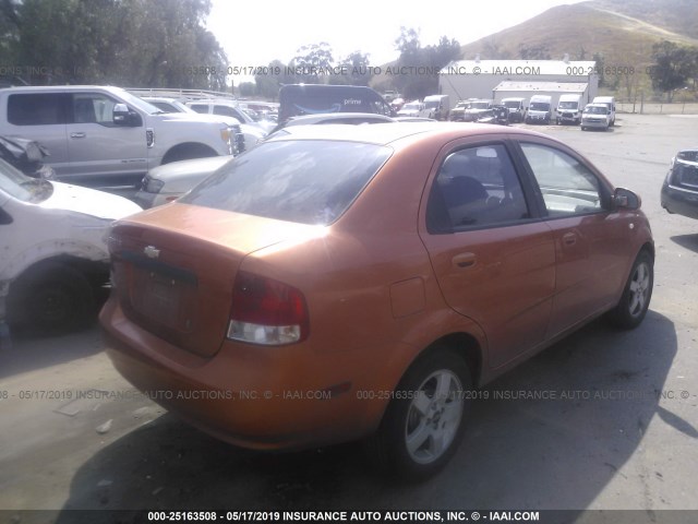 KL1TD56616B603179 - 2006 CHEVROLET AVEO LS ORANGE photo 4