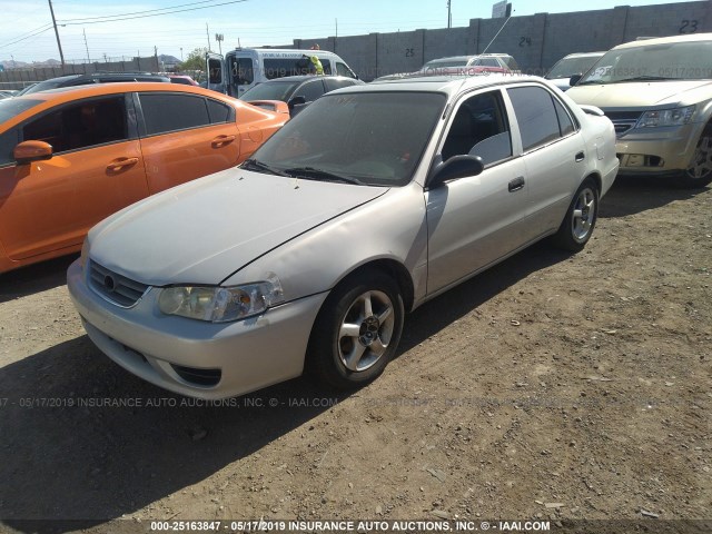 1NXBR12E52Z573481 - 2002 TOYOTA COROLLA CE/LE/S SILVER photo 2