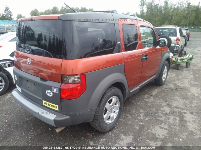 5J6YH17604L014992 - 2004 HONDA ELEMENT EX ORANGE photo 4