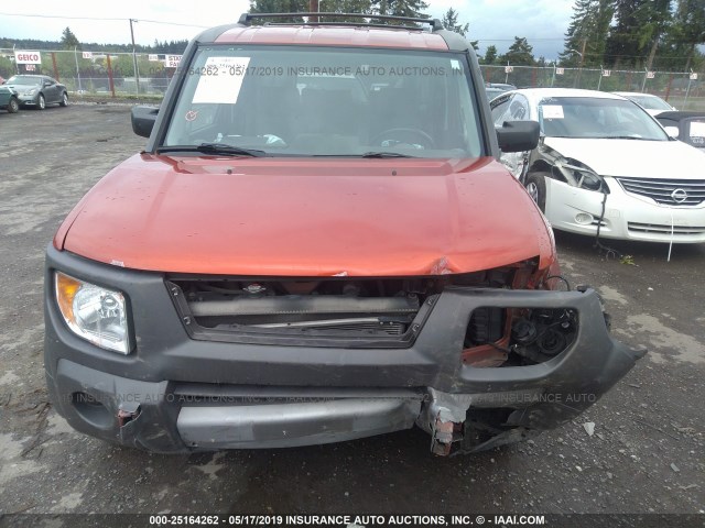 5J6YH17604L014992 - 2004 HONDA ELEMENT EX ORANGE photo 6