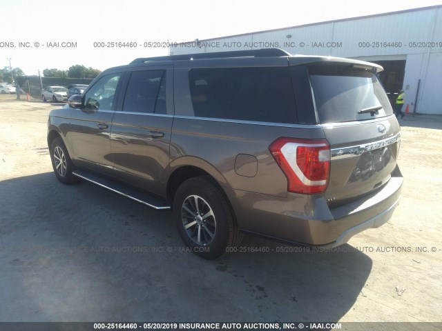 1FMJK1HTXKEA21538 - 2019 FORD EXPEDITION MAX XLT BROWN photo 3