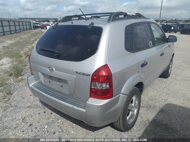 KM8JM12B36U466323 - 2006 HYUNDAI TUCSON GL SILVER photo 4