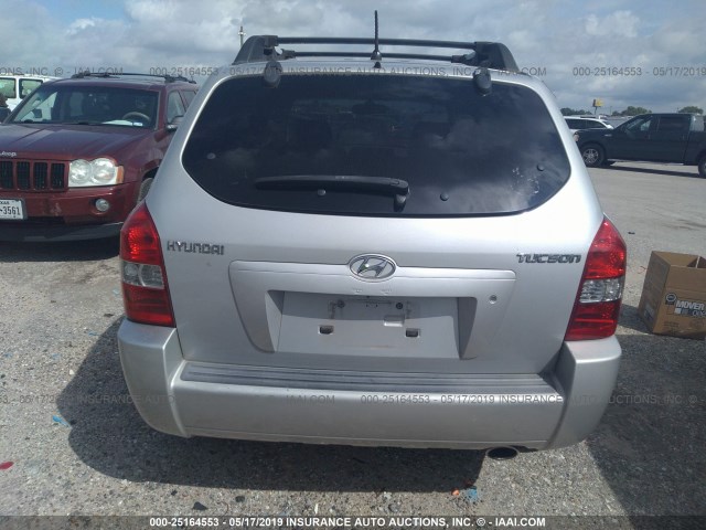 KM8JM12B36U466323 - 2006 HYUNDAI TUCSON GL SILVER photo 6