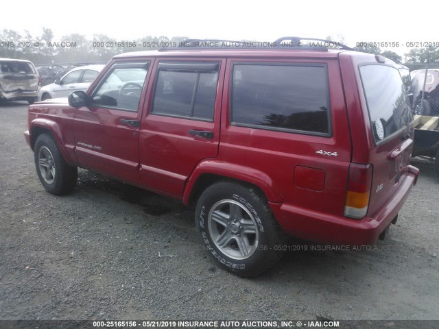 1J4FF58S61L507796 - 2001 JEEP CHEROKEE CLASSIC/LIMITED RED photo 3
