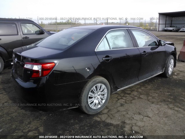 4T1BF1FK9CU055237 - 2012 TOYOTA CAMRY SE/LE/XLE BLACK photo 4