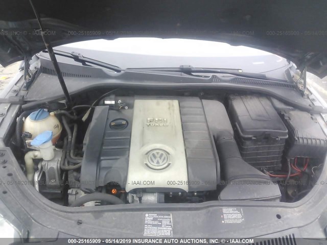 WVWAA71F18V009916 - 2008 VOLKSWAGEN EOS TURBO/KOMFORT GRAY photo 10