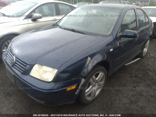 3VWSD29M21M022432 - 2001 VOLKSWAGEN JETTA GLS BLUE photo 2