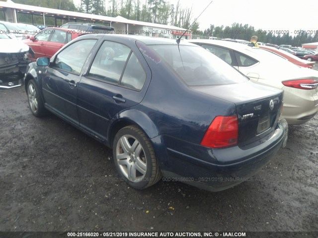 3VWSD29M21M022432 - 2001 VOLKSWAGEN JETTA GLS BLUE photo 3