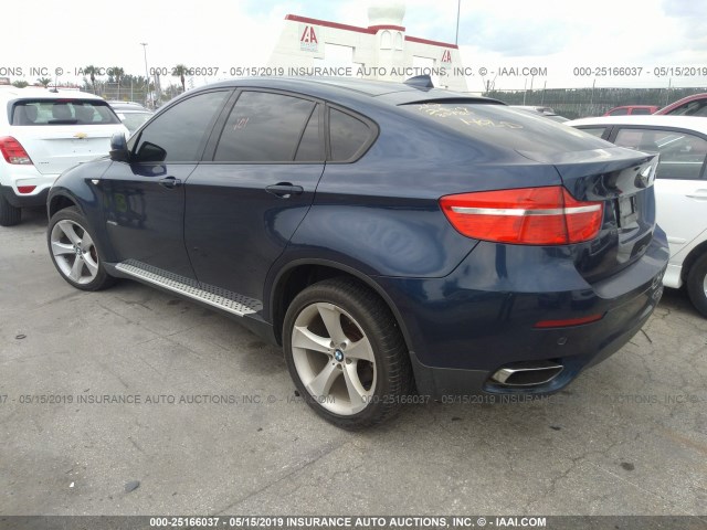 5UXFG8C52ALZ94550 - 2010 BMW X6 BLUE photo 3