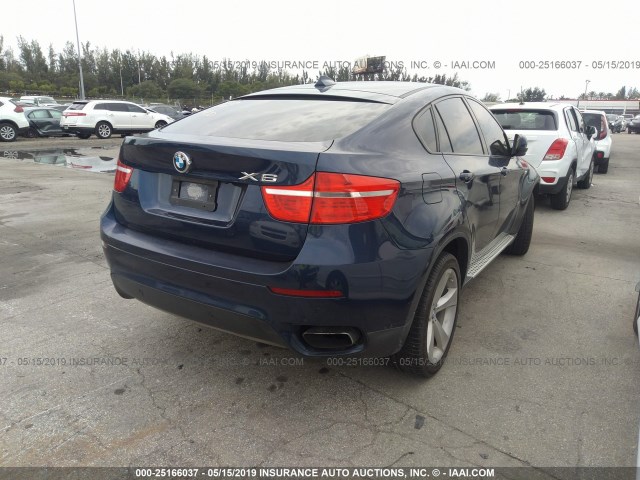 5UXFG8C52ALZ94550 - 2010 BMW X6 BLUE photo 4