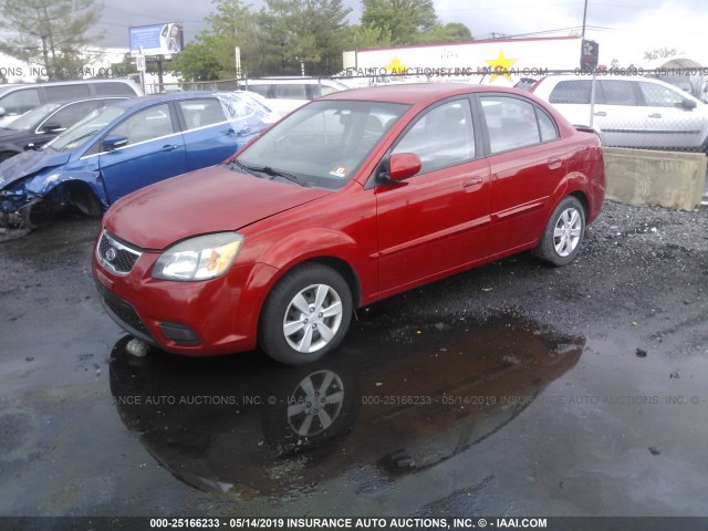 KNADH4A36B6753460 - 2011 KIA RIO LX/SX RED photo 2