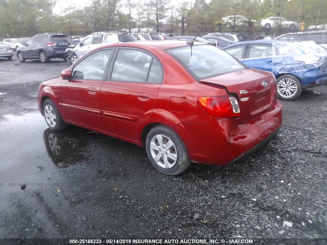 KNADH4A36B6753460 - 2011 KIA RIO LX/SX RED photo 3