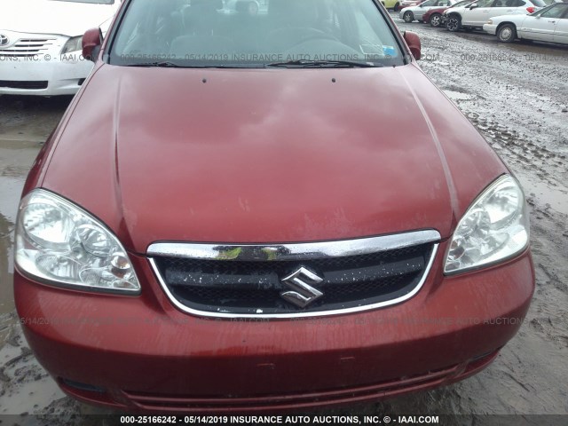 KL5JD56Z58K858162 - 2008 SUZUKI FORENZA CONVENIENCE/POPULAR RED photo 6