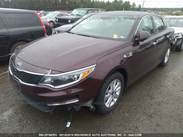 5XXGT4L37JG249804 - 2018 KIA OPTIMA LX/S RED photo 2