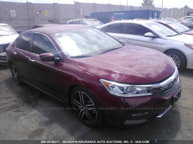 1HGCR2F15HA176998 - 2017 HONDA ACCORD RED photo 1