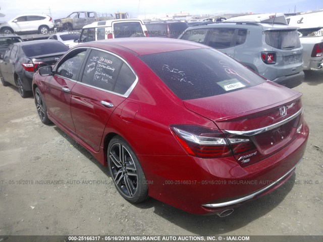 1HGCR2F15HA176998 - 2017 HONDA ACCORD RED photo 3